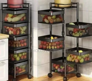 High Quality Square/Round Fruit Rack with Wheels