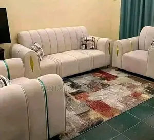3 Seater Retro Cream Sofa: Free Delivery