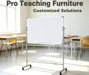 Double-Sided Magnetic Whiteboard with Wheeled Stand 120x90cm