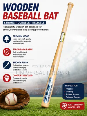 Fimbo ya Baseball ya Mbao - Mazoezi na Mafunzo Imara