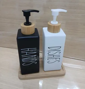 Ceramic Soap & Lotion Dispenser Set with Stand