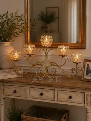 Luxury 5-Head Crystal Candle Holder