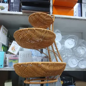 3-Tier Rattan Fruit Rack