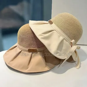Women's Large Brim Sun Hat with Butterfly Knot