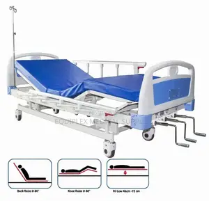 Kitanda cha Hospitali cha Mwongozo chenye Mikono Mitatu
