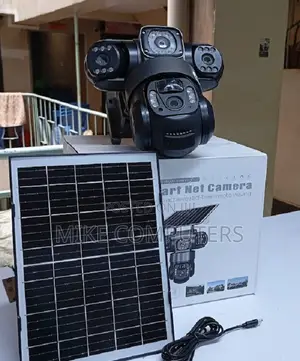 V380 4G Triple Lens Solar CCTV Camera with Siren