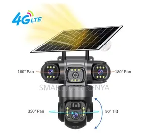 4G Triple Lens Solar CCTV Camera HD Motion Detection Two Way Audio