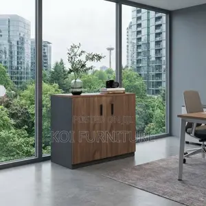 Executive Credenza - Two Doors, Polished Wood