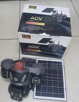 AOV 4G V380 Triple Lens Solar CCTV Camera - Smart HD Security