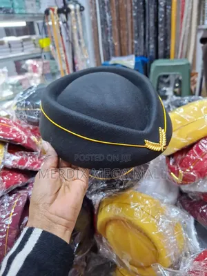 Kofia Nyeusi ya Stewardess/Air Hostess