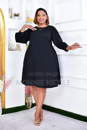 Black Plus Size Chim Shift Dress - Maternity/Office