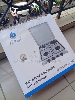 Nunix 4-Burner Auto-Ignition Gas Cooker - Brand New