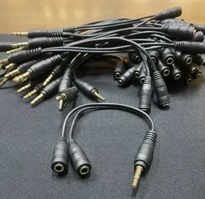 3.5mm Audio Splitter Cable: 1 Kiume kwa 2 Kike Headphone Splitter