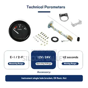2" 52mm Analog/Digital Fuel Level Gauge 12V Universal