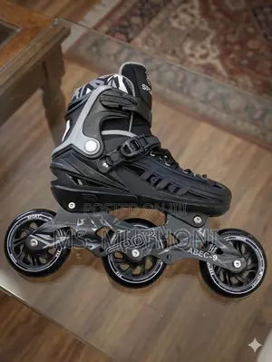 Black 3-Wheel Inline Speed Skates (100mm Wheels, ABEC-9)