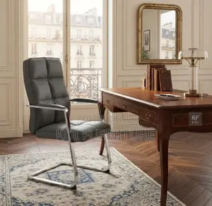 Executive Guest Office Chair - Gray Leather