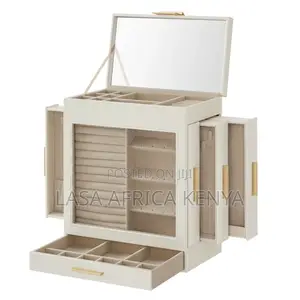 5-Layer Jewelry Box Organizer with 3 Drawers & Mirror