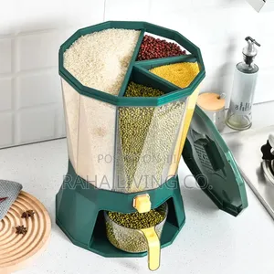 4-Compartment Cereal Container | 2.1-3L | Transparent Green