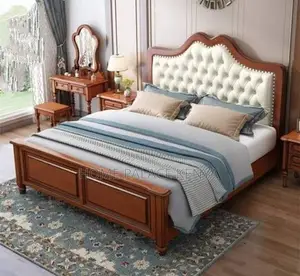 Classic Modern American Style Solid Wood Bed - King Size
