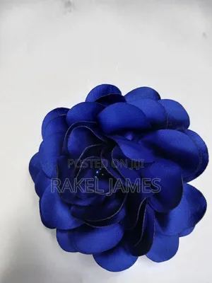 Royal Blue Flower Brooch for Dress & Hair