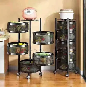 Round Fruit Rack with Wheels