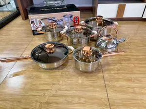 Seti ya Vyombo vya Kupikia vya Yemitel Vipande 12 vya Chuma cha Kutopinda