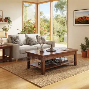 Meza ya Kahawa ya Mahogany ya Mtendaji - Rangi Nyekundu Iliyong'aa