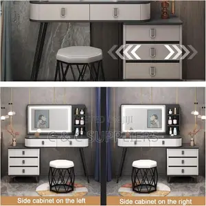 Modern Home Vanity Makeup Table - Gray Wood