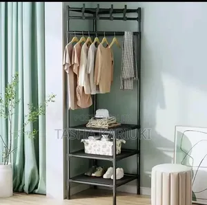 Multifunctional Metallic Corner Coat Hanger