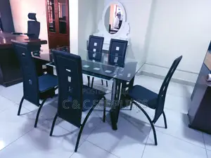 Meza ya Kulia ya Kioo ya Viti 6
