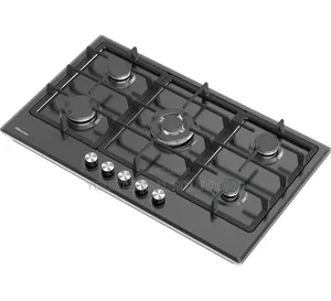 Hisense 86cm Gas Hob ya Kujenga - Chuma cha Kutolea Nyeusi