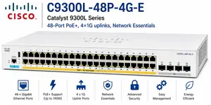 Cisco C9300l-48p-4g-E — 48-Port PoE+, 4×1G Uplinks, Network Essentials