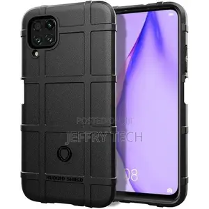 Huawei Nova 7i Rugged Carbon Fiber Case - Black