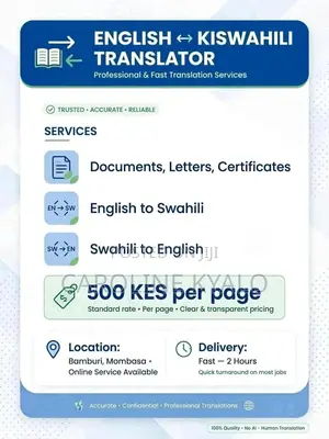 Professional Swahili Translator - Mombasa