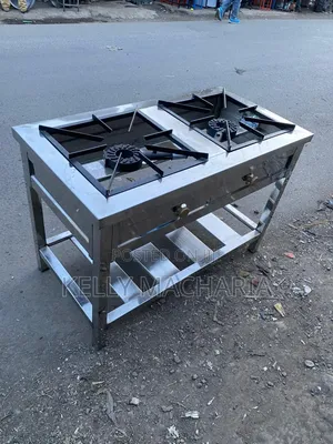 Mpya Stainless Steel Mbili-Burner Gas Cooker