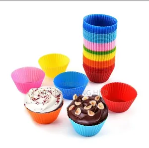 12Pcs Reusable Silicone Cupcake Molds