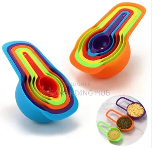 Seti ya Vikombe na Vijiko vya Kupimia vya Plastiki 6-Piece