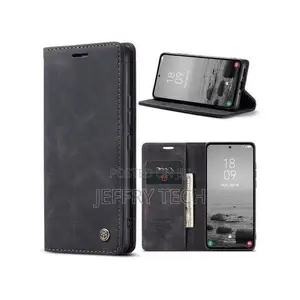 Caseme Vivo Y05 Nyeusi Retro Flip Wallet Suede Leather Cover Case