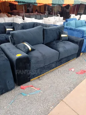 Seti ya Sofa Nyeusi ya Viti 2