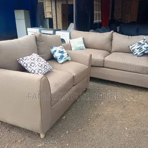 3 Seater & 2 Seater Fabric Sofa Set - Beige