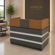 Wooden Reception Counter with Grey Finish - 1