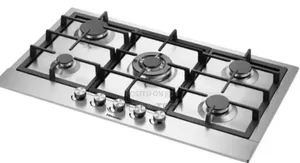 Hisense 86cm Gas Hob ya Kujenga - Paneli Nyeusi ya Chuma cha Kutupwa