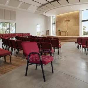 Fabric Church Seats with Mid Backrest - Brand New