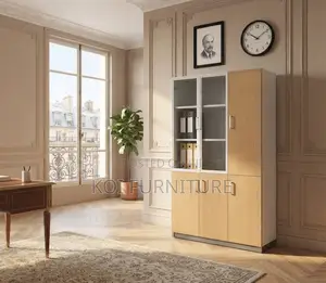 Executive Three-Door Office Cabinet - Polished Finish