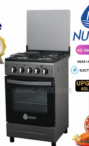 Nunix 60x60 Cooker ya Kusimama na Oven ya Umeme