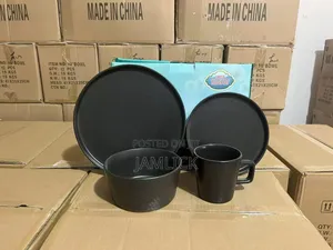 Seti ya Vyakula Nyeusi Matte - Vipande 16 & 24