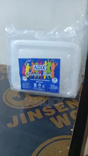 10pcs 1000ml Vyombo vya Hifadhi ya Chakula vya Mraba Vilivyo Wazi na Vifuniko