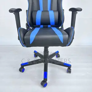 Leather High Back Gamer Chair - Blue