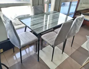 Brand New Rectangular Glass Top Dining Set (4 Seater)