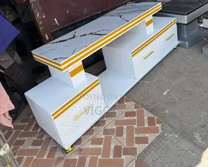 Marble Executive TV Stand - White